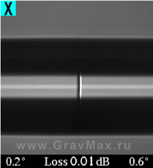 Серая полоса в месте сварки оптических волокон