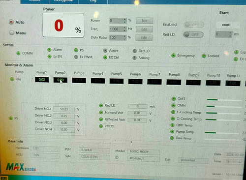 Лазерный источник MAX MFSC-1000X перестал прорезать лист 2мм