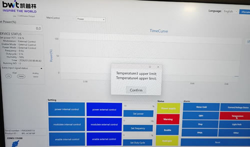 Аппарат лазерной сварки Goldmark 3в1 с BWT BFL-ACW10P 800 Вт выдает ошибку по температуре